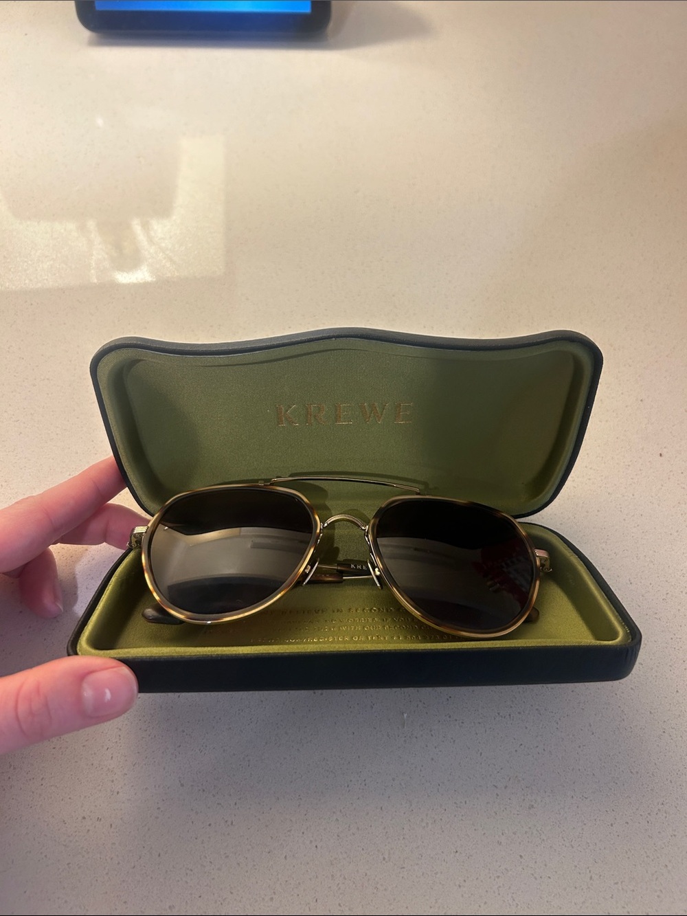 KREWE Baker Tortoise Aviator Sunglasses - Picture 2 of 8